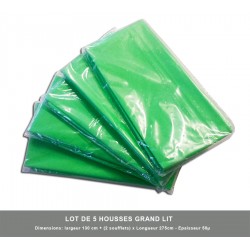 5 x Housses Grand Lit (Larg Maxi 140 cm ) emballage individuel